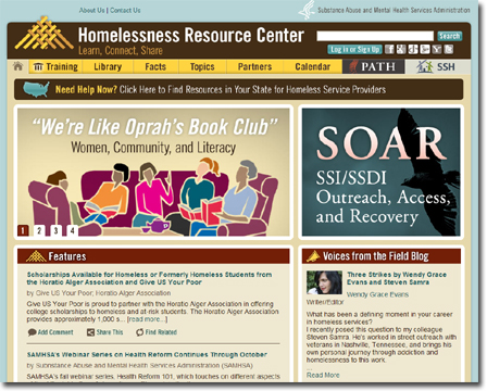 Homelessness Resource Center -- Website Awards Winner